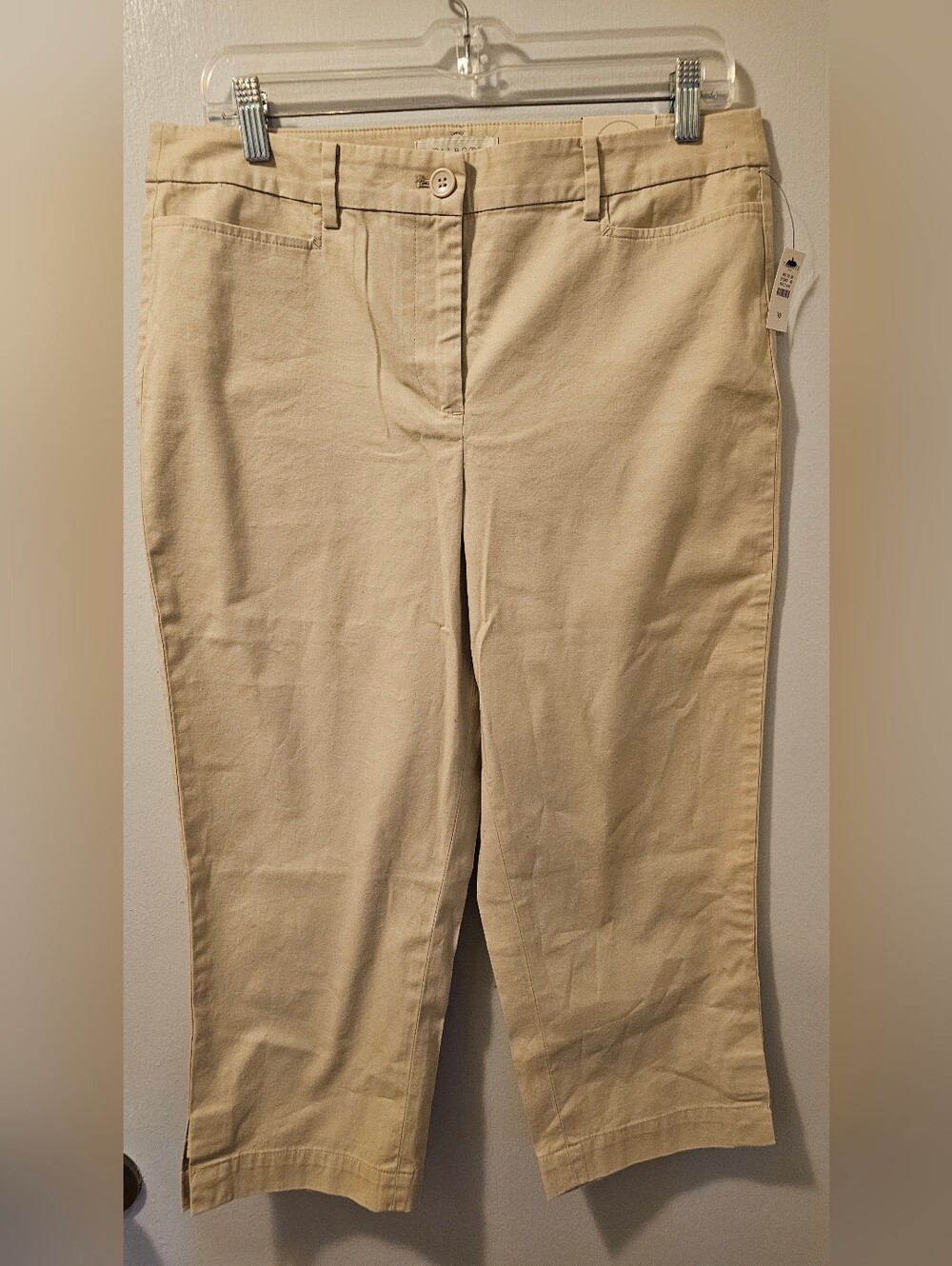 Talbots Skimmer Crop Pants Beige Women’s Size 10 NWT